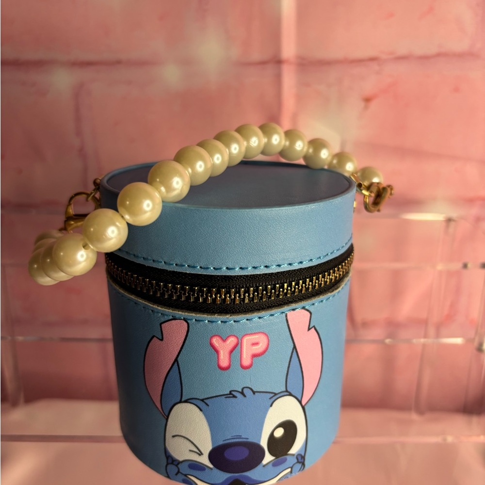 Blue Kids Cartoon Bag with Pearl Handle